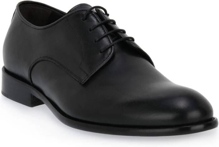 Exton Zwarte Leren Schoenen Black Heren