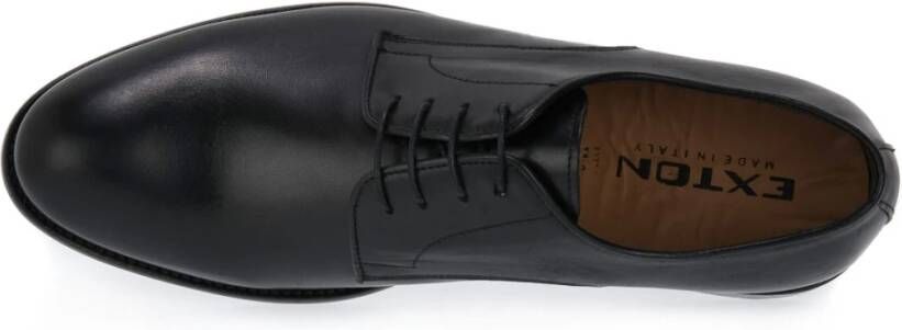 Exton Zwarte Leren Schoenen Black Heren