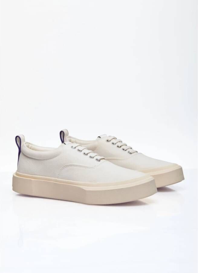 Eytys Canvas Sneakers Ronde Neus Chunky Zool White Heren