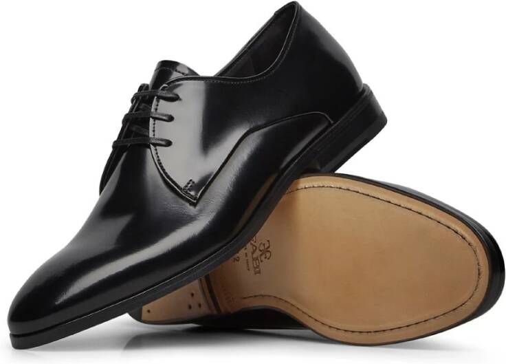 Fabi Gladde Derby Leren Schoenen Zwart Black Heren