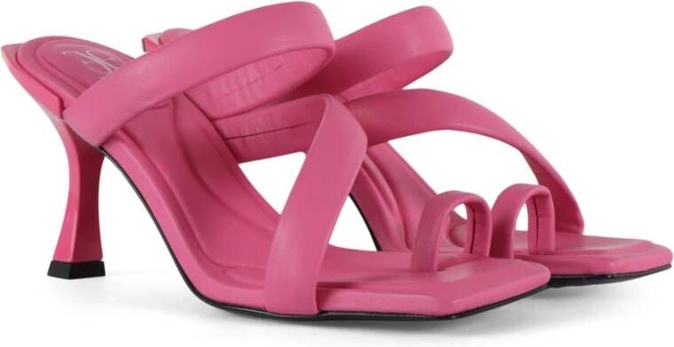 Fabi Leren hoge hak sandalen Pink Dames