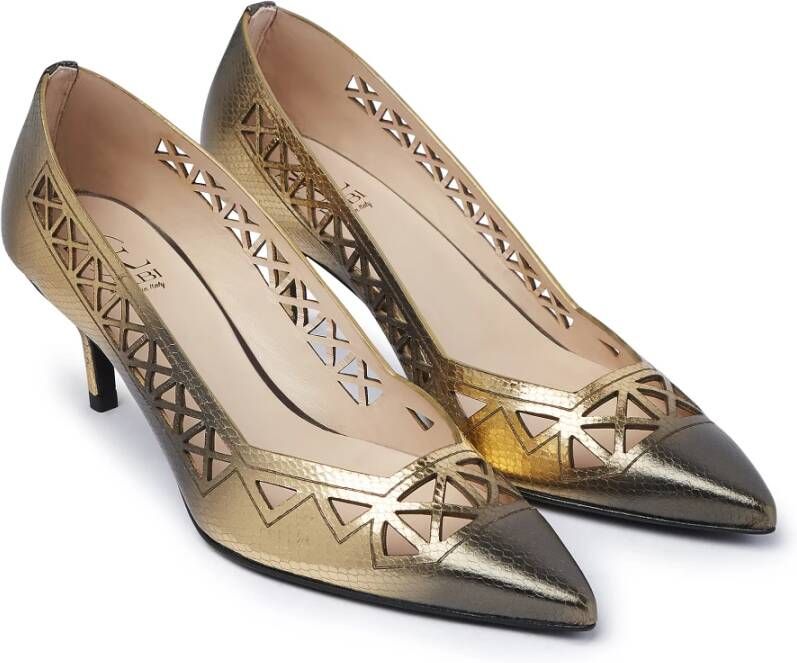 Fabi Gouden Geperforeerde Hakpumps Multicolor Dames