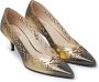 Fabi Gouden Geperforeerde Hakpumps Multicolor Dames - Thumbnail 2