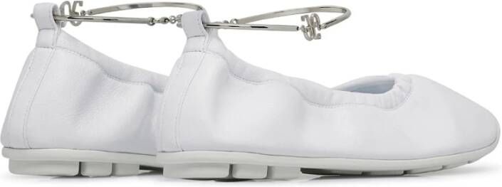 Fabi Witte leren ballerina schoen