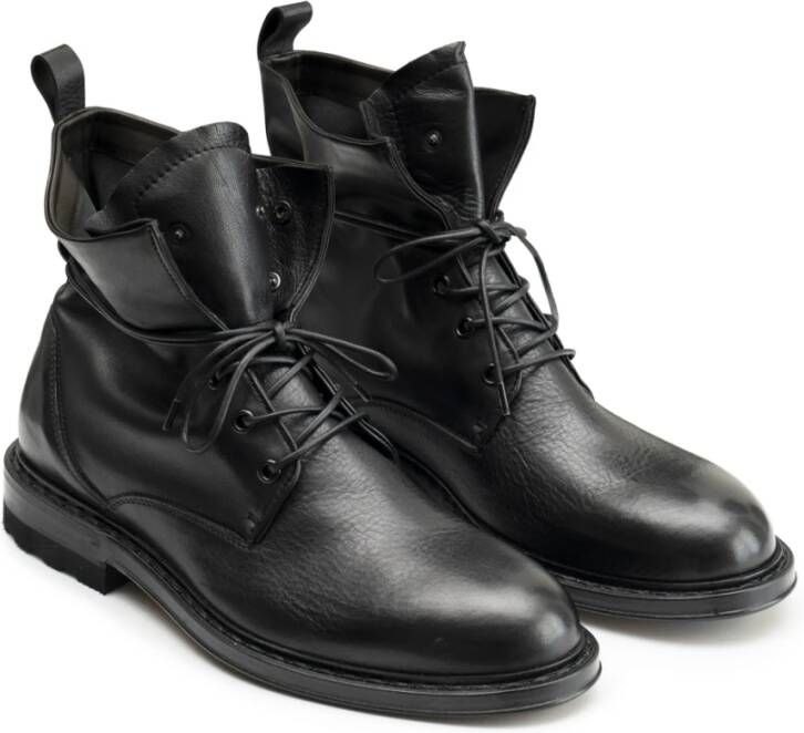 Fabi Zachte leren enkellaarzen Black Heren