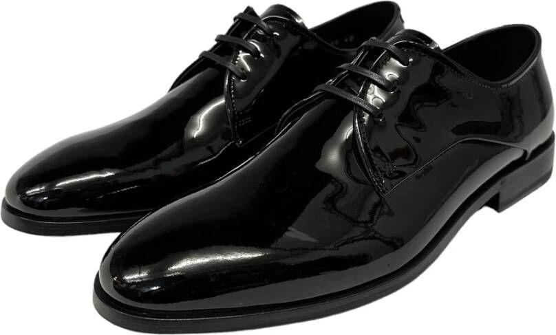 Fabi Zwarte Lakleren Derby Schoenen Black Heren