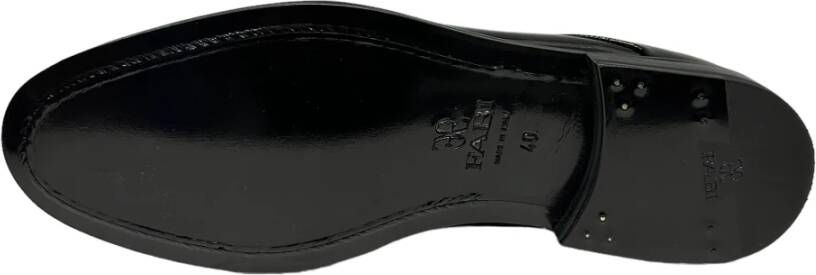 Fabi Zwarte Lakleren Derby Schoenen Black Heren