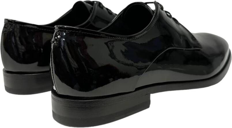 Fabi Zwarte Lakleren Derby Schoenen Black Heren