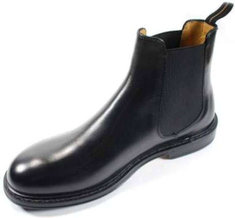 Fabi Zwarte leren Chelsea boots