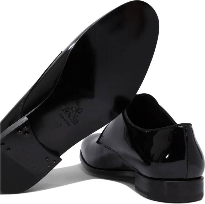 Fabi Zwarte Leren Veterschoenen