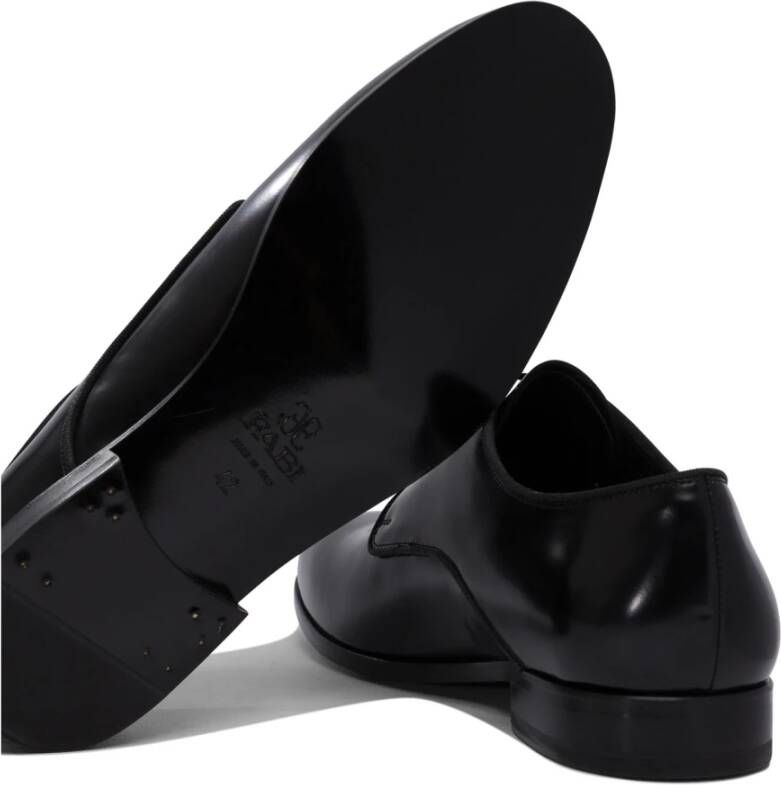Fabi Zwarte Leren Veterschoenen