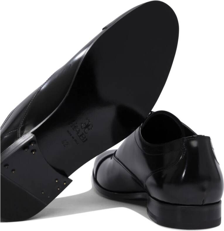 Fabi Zwarte Veterschoenen van Leer