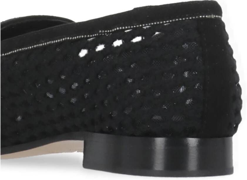 Fabiana Filippi Geperforeerde Zwarte Leren Loafers