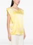 Fabiana Filippi Jasmine Gele Bladprint Boot Hals Korte Mouwen Blouse - Thumbnail 2
