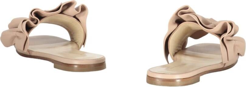 Fabiana Filippi Leren Slippers Ronde Neus