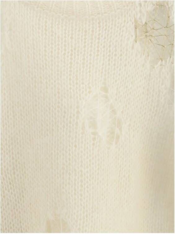 Fabiana Filippi Mohair wollen trui met geribbelde boothals