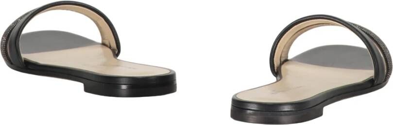Fabiana Filippi Slippers van leer met kralen