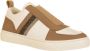 Fabiana Filippi Leren Ronde Vorm Dames Sneakers Brown Dames - Thumbnail 3