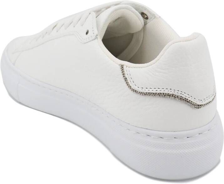 Fabiana Filippi Zachte leren sneakers met glanzend detail Beige Dames