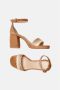 Fabienne Chapot Gevlochten Blokhak Sandaal Beige Dames - Thumbnail 10
