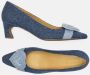 Fabienne Chapot Hart Gesp Denim Pumps Blue Dames - Thumbnail 5