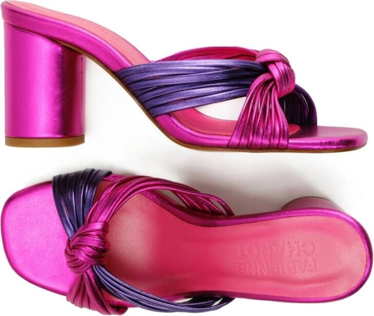 Fabienne Chapot Stijlvolle Knopen Muiltjes Pink Dames