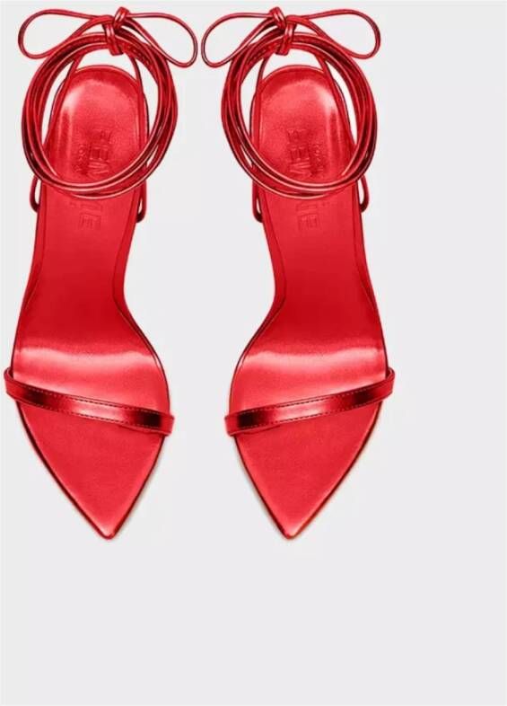 Femme LA Rode Lace-Up Stiletto Sandalen Beperkte Oplage
