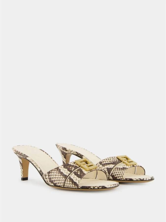 Fendi Ayers Medium-Hak Sandalen in Bruin
