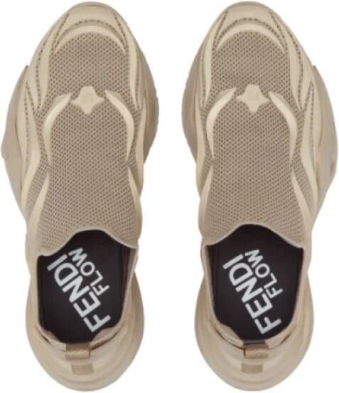 Fendi Beige Jacquard Slip-On Sneakers Beige Heren