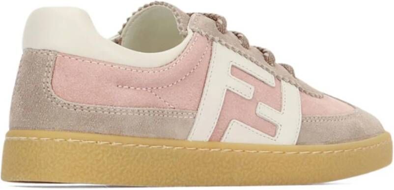Fendi Beige Junior Suède Sneakers Rubberen Zool