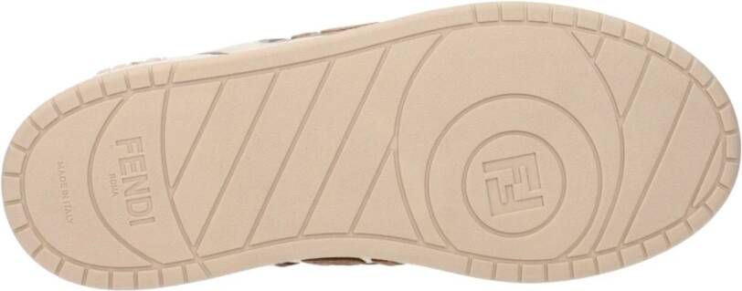 Fendi Beige Leren Lage Sneakers