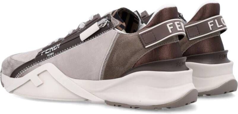 Fendi Beige Sneakers Lage Top Slip-On Elastische