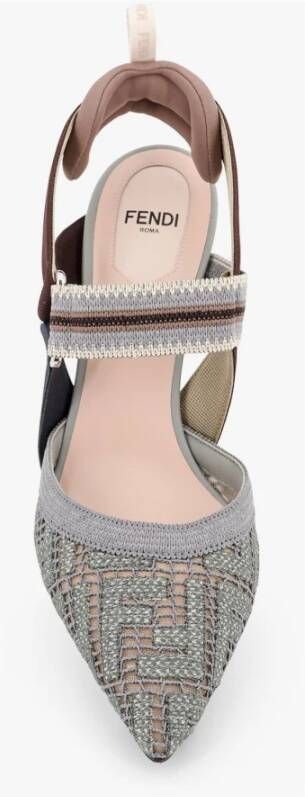 Fendi Blauwe Elastische Band Sandalen