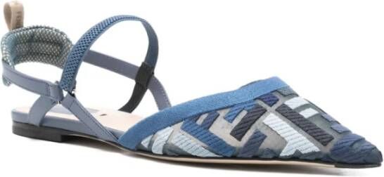 Fendi Blauwe Mesh Sandalen met FF Borduurwerk - Foto 2