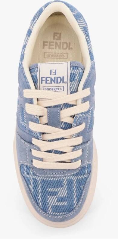 Fendi Blauwe Sneakers met Jacquard Details
