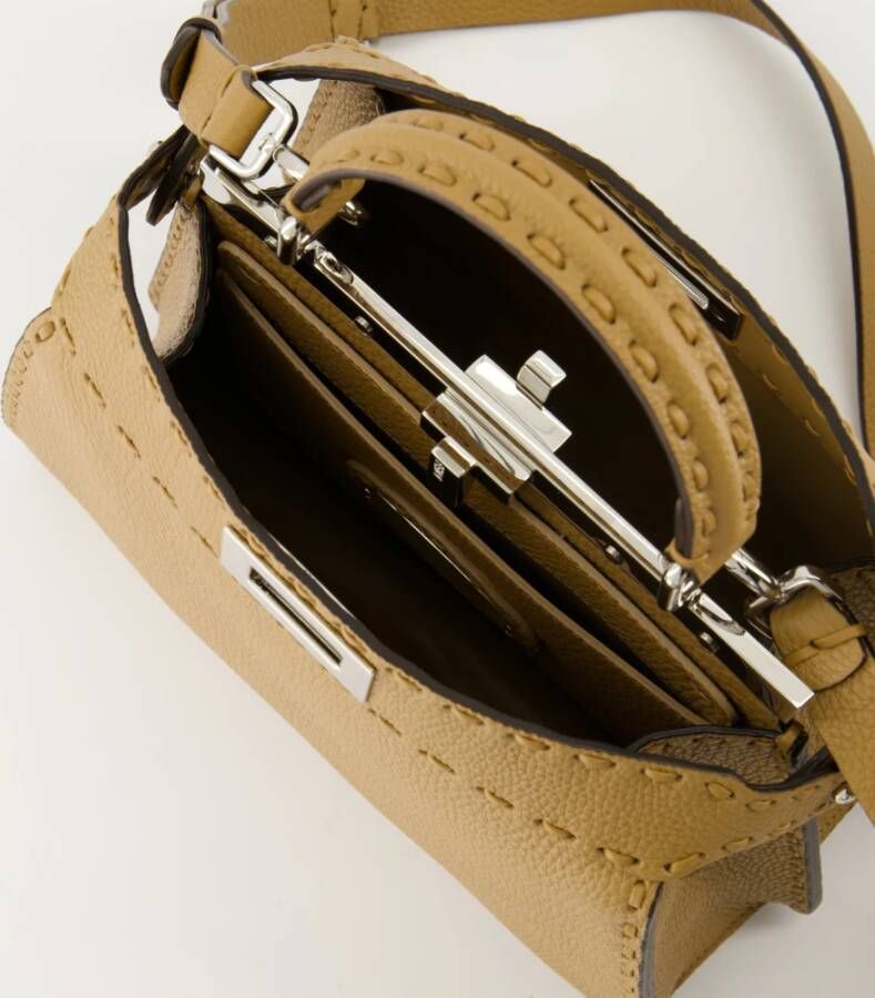 Fendi Bruin lederen Peekaboo ISeeU tas
