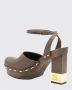 Fendi Bruin Leren Plateauhakken - Thumbnail 2