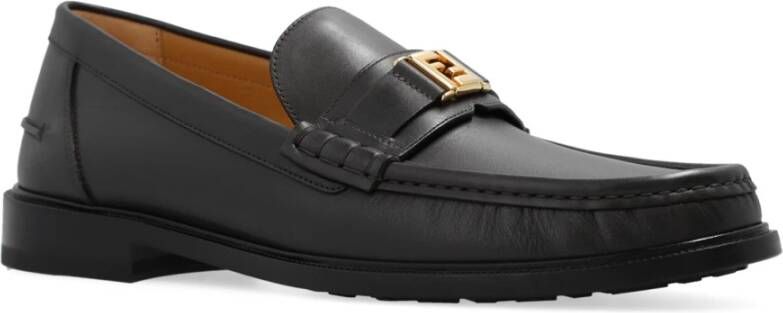 Fendi Bruine Loafer Schoenen voor Mannen Black Heren