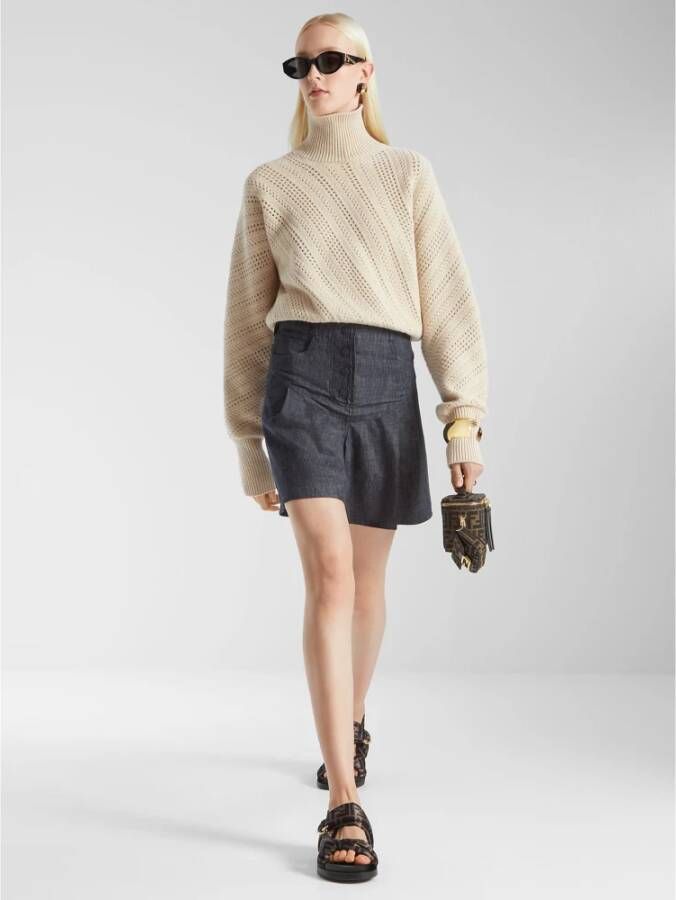 Fendi Bruine Satijnen Sandalen met D-Ring Gesp