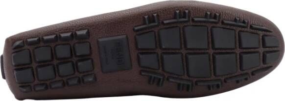 Fendi Bruine Leren Sneakers met Metalen Gesp Brown Heren