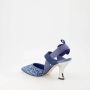 Fendi Denim Puntige Neus Hakken met Elastische Band Blue Dames - Thumbnail 21