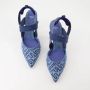 Fendi Denim Puntige Neus Hakken met Elastische Band Blue Dames - Thumbnail 24