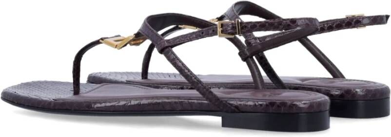Fendi Donkerpaarse Gesloten Neus Sandalen