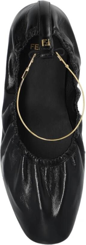 Fendi Filo ballerina's in slangenprint Black Dames