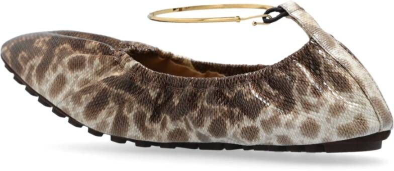 Fendi Filo ballerina's in slangenprint Brown Dames