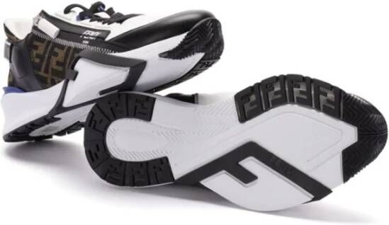 Fendi Flow Leren Sneakers Blauw Zwart Wit Multicolor Heren