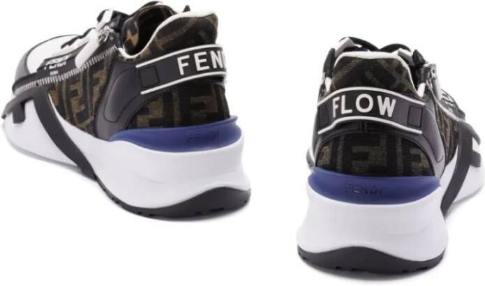 Fendi Flow Leren Sneakers Blauw Zwart Wit Multicolor Heren