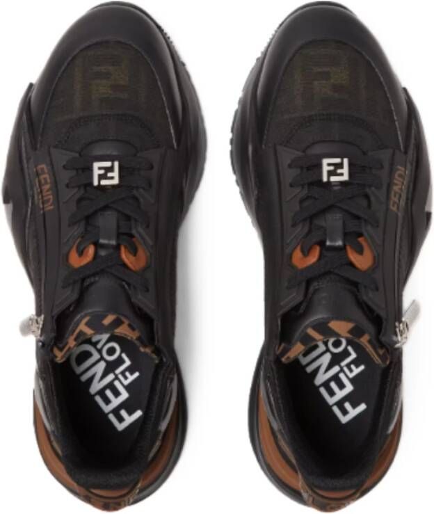 Fendi Flow Sneakers Zwart leren lage tops