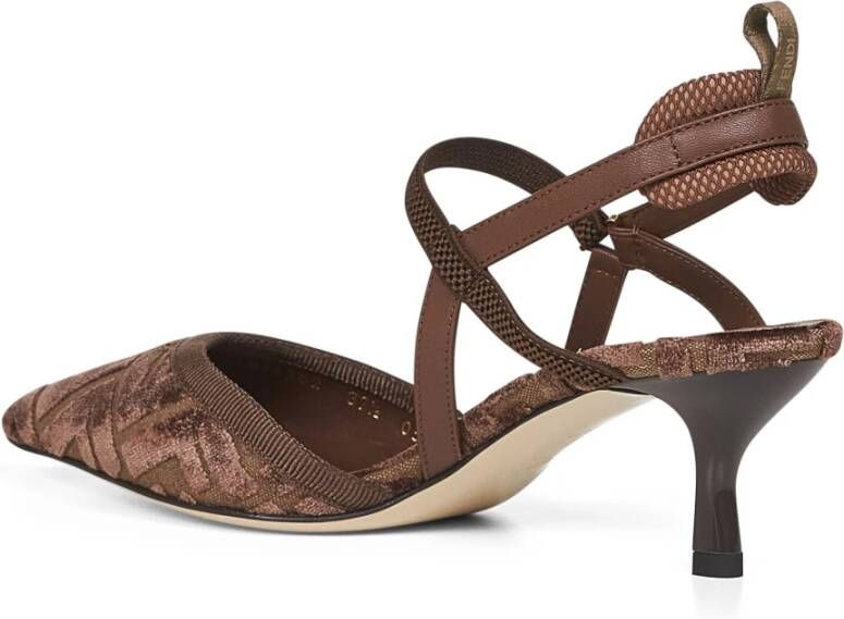 Fendi Fluweel enkelband hak schoen