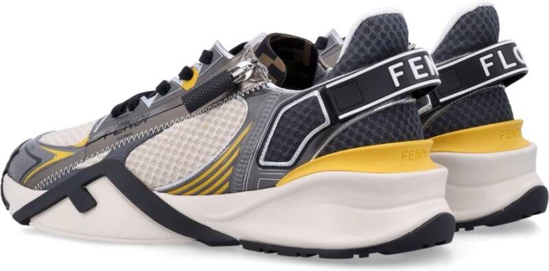 Fendi Gouden Sneakers met Mesh Bovenwerk